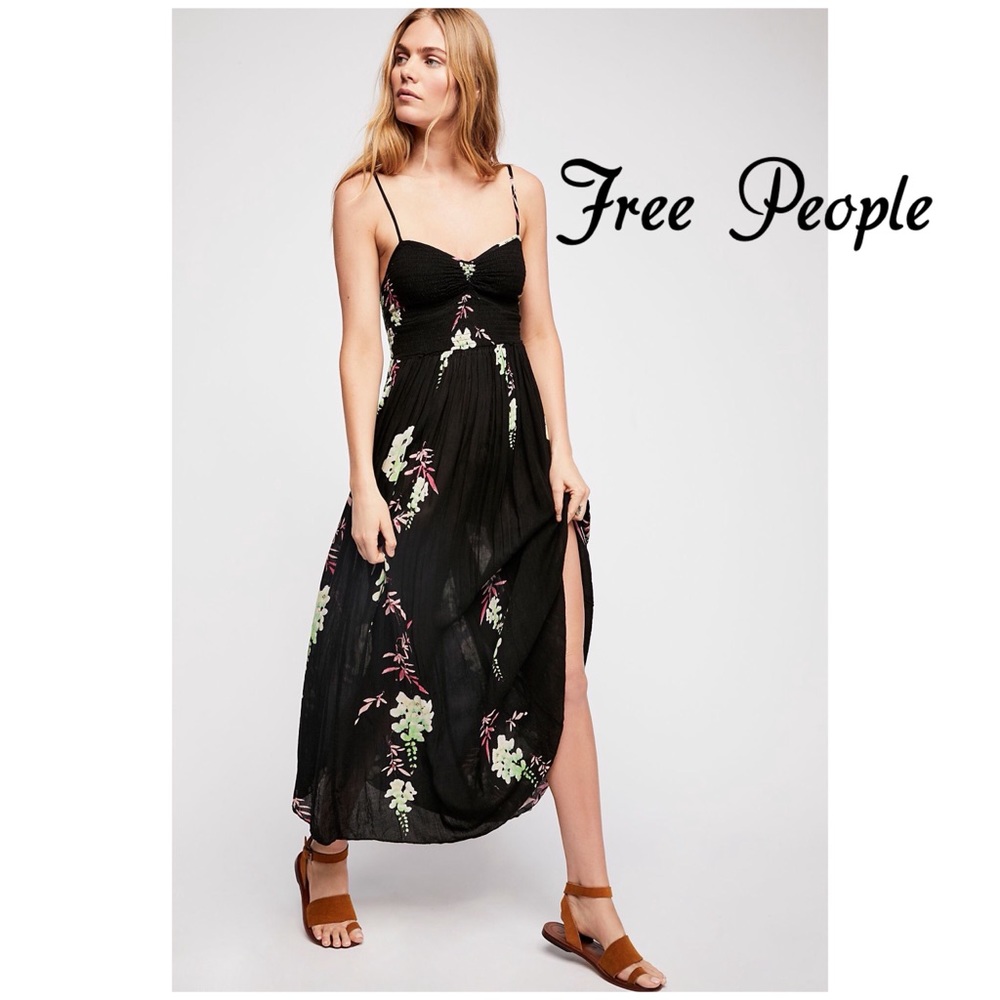 Free People Black Floral Maxi Dress
